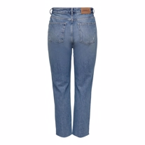 ONLY Højtaljede Destroyed Straight Fit Jeans Emily Light Blue